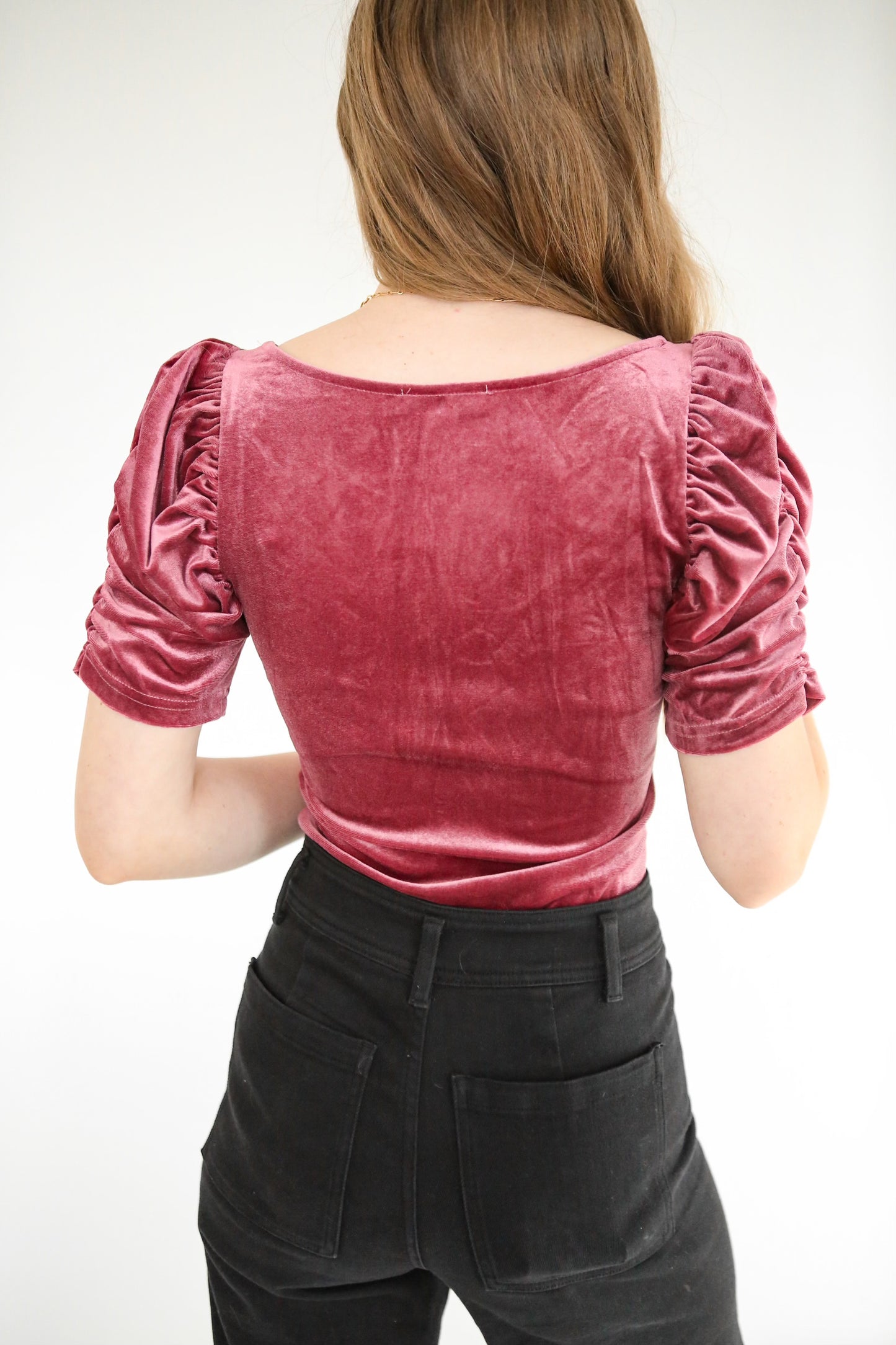 Celine Velvet Bodysuit - Magenta