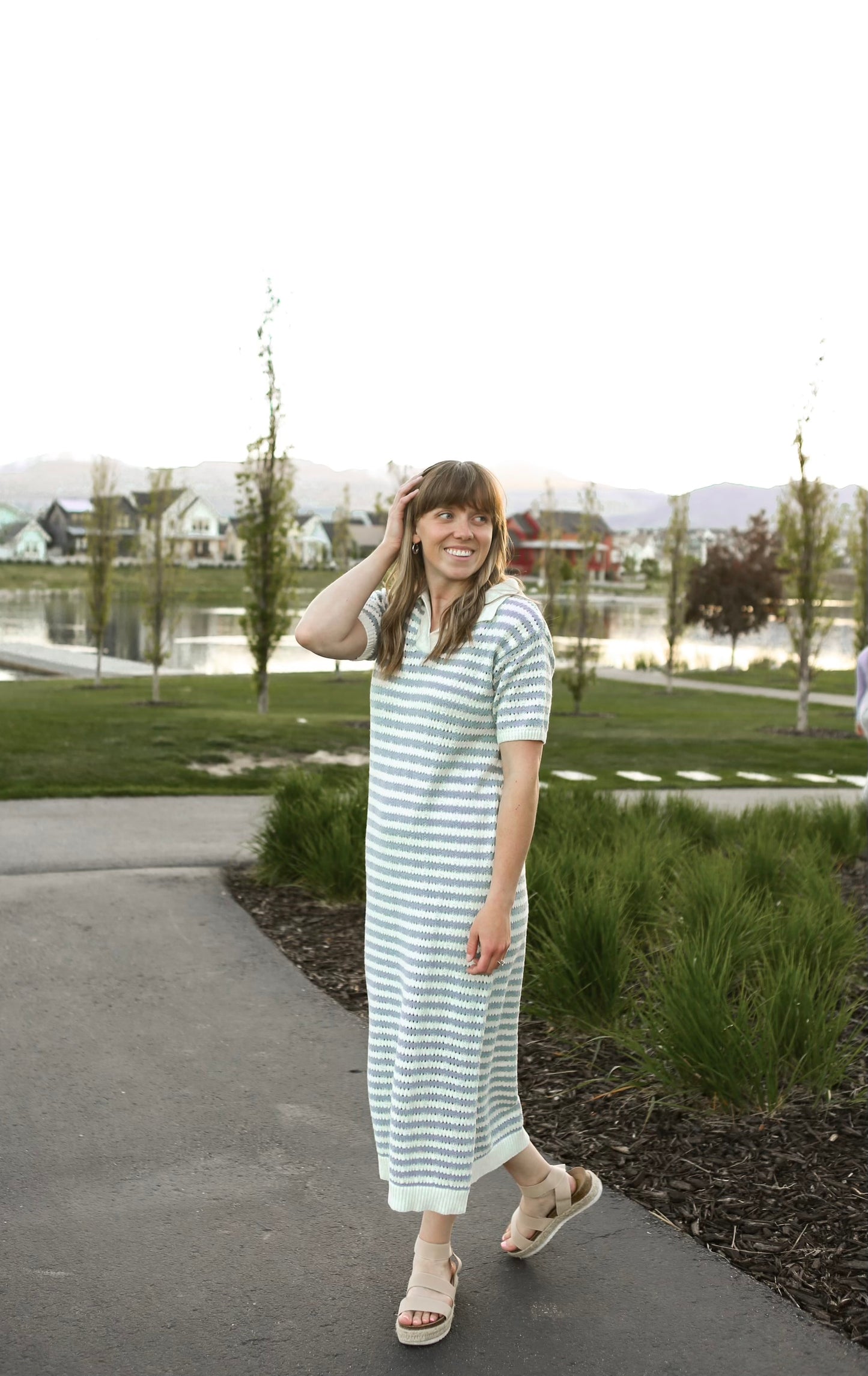 Hadley Striped Dress - Blue/White