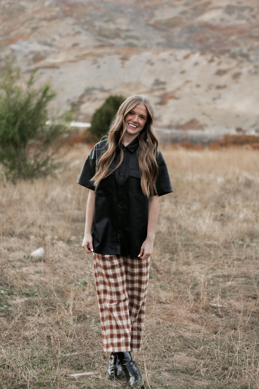 Hudson Leather Top - Black