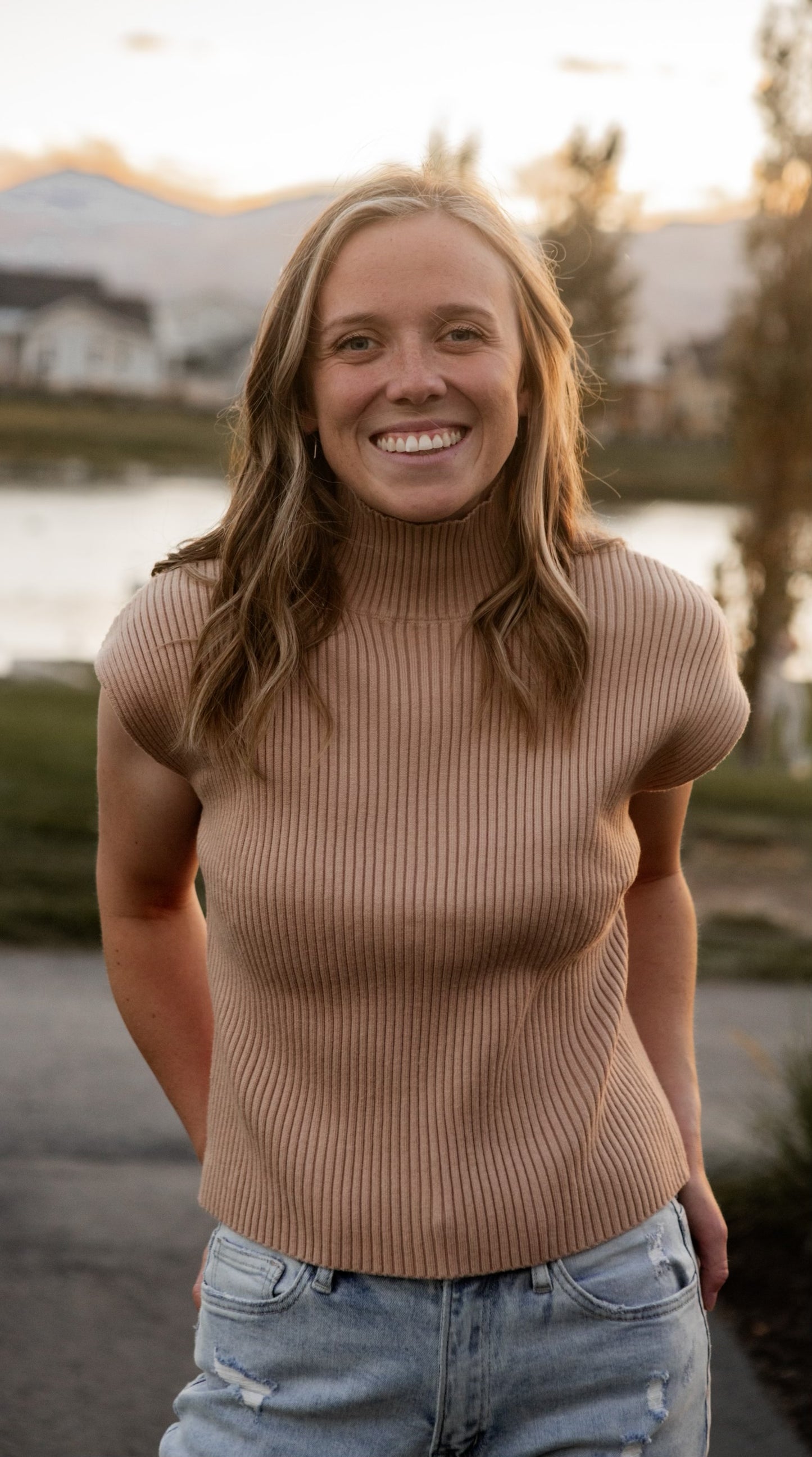 Quinn Turtleneck Vest - Beige