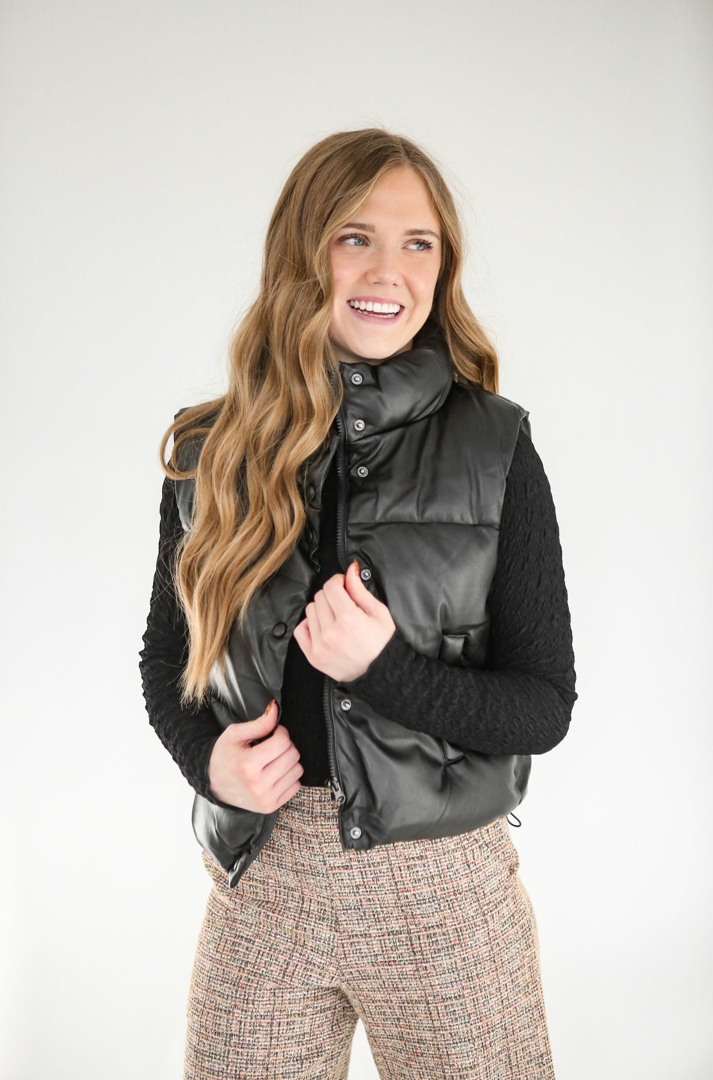 Kelli Textured Mock Neck - Black