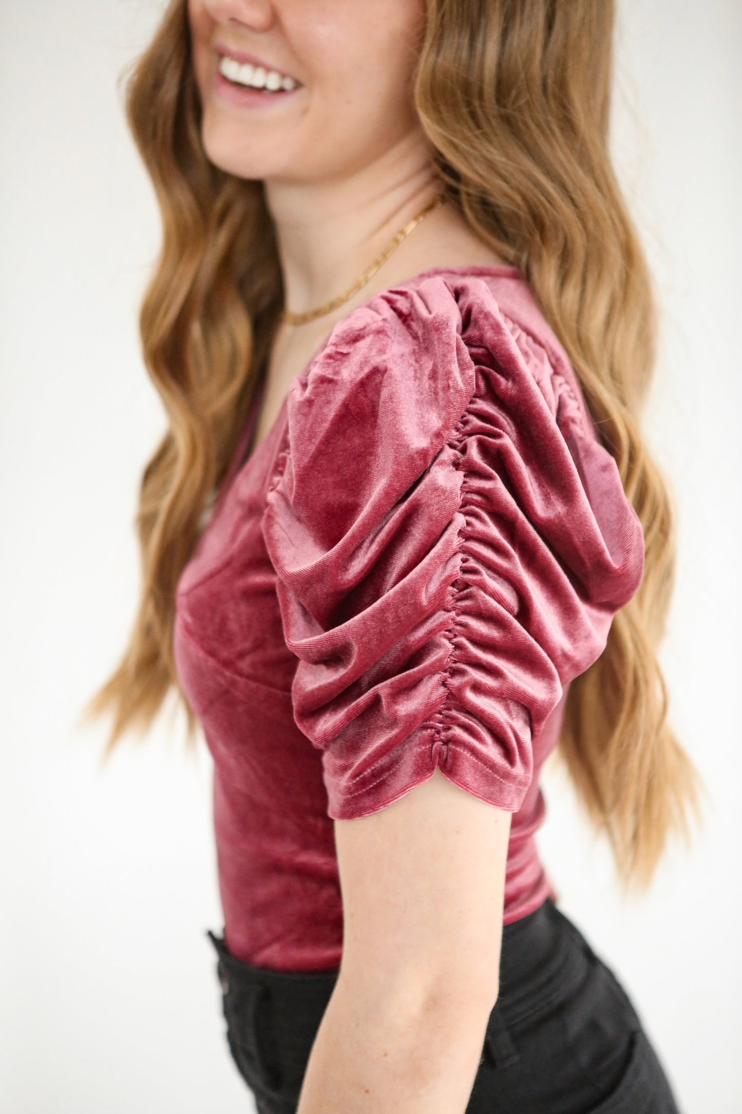 Celine Velvet Bodysuit - Magenta