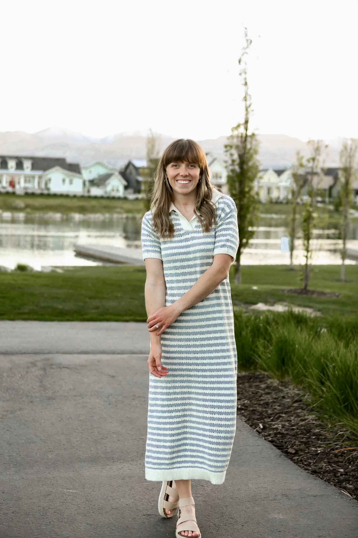 Hadley Striped Dress - Blue/White