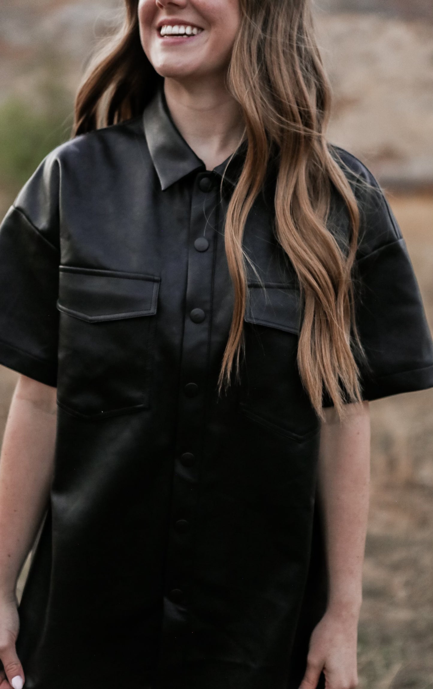 Hudson Leather Top - Black