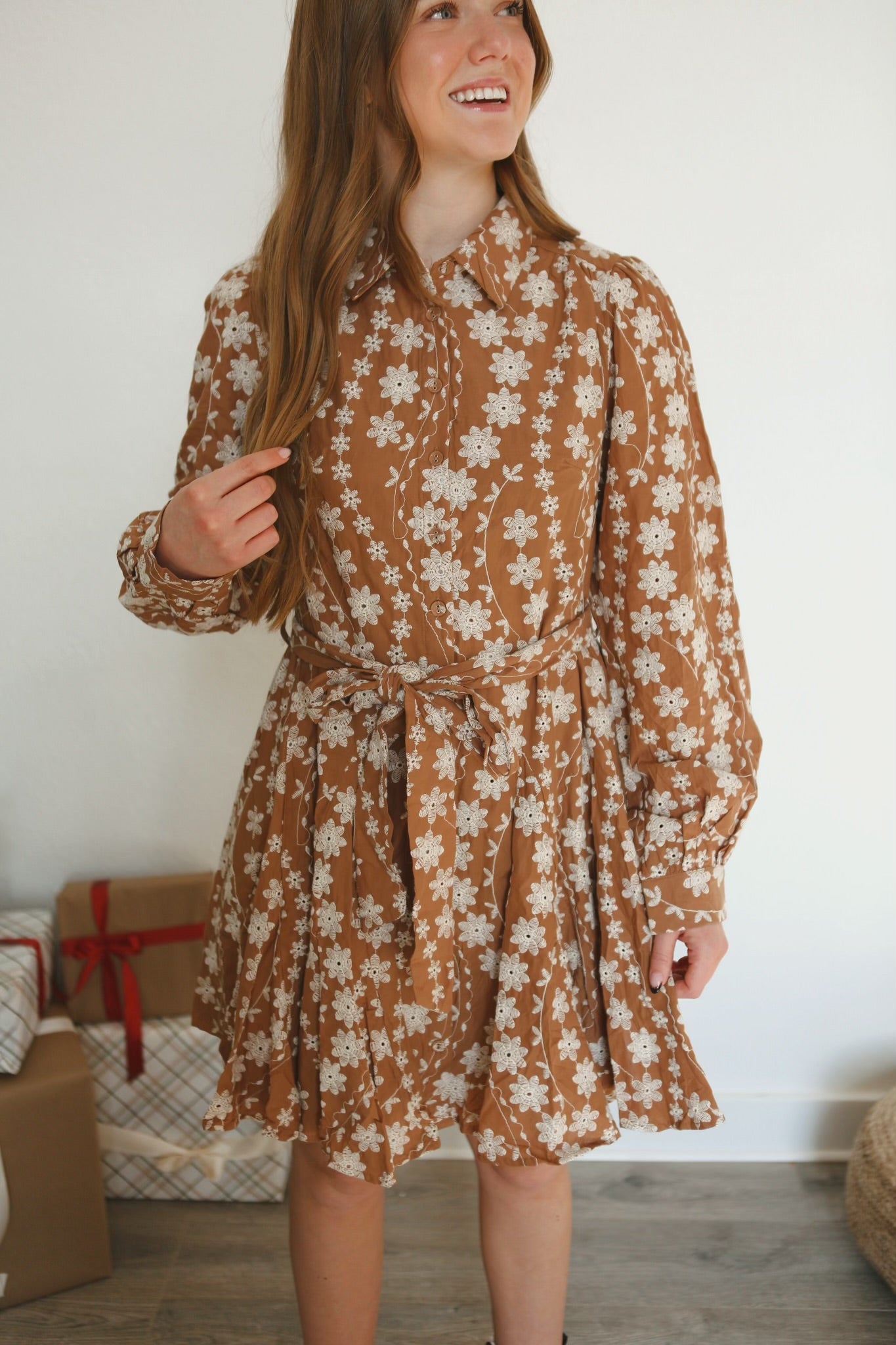 Greta Dress - Tan