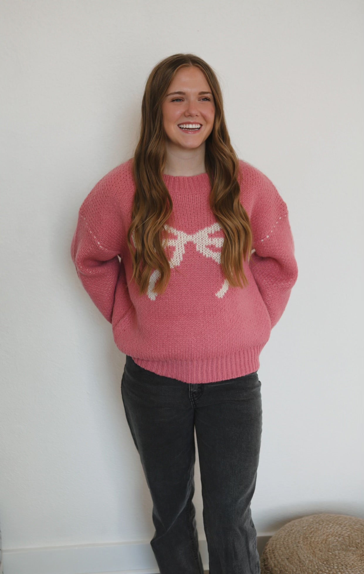 Lyla Bow Sweater - Pink