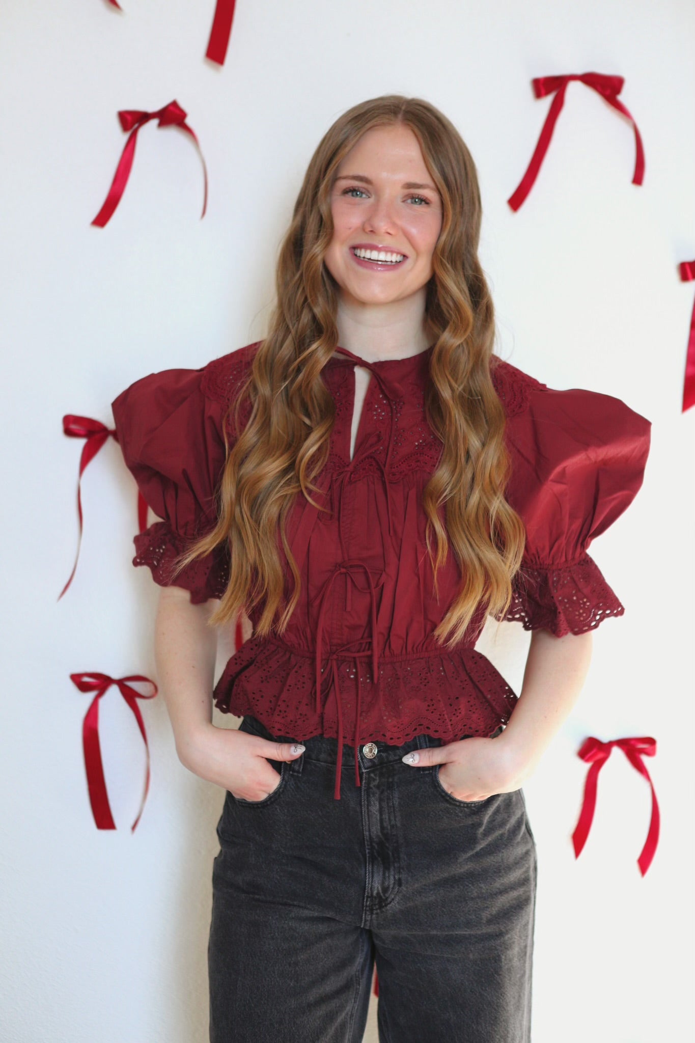 Savannah Top - Burgundy