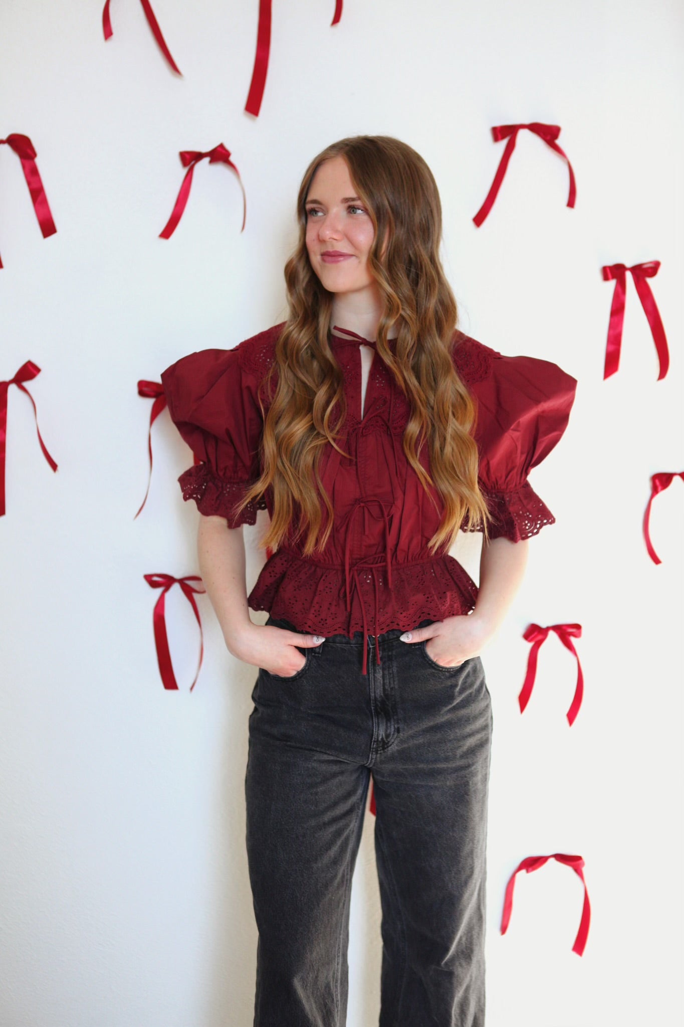 Savannah Top - Burgundy
