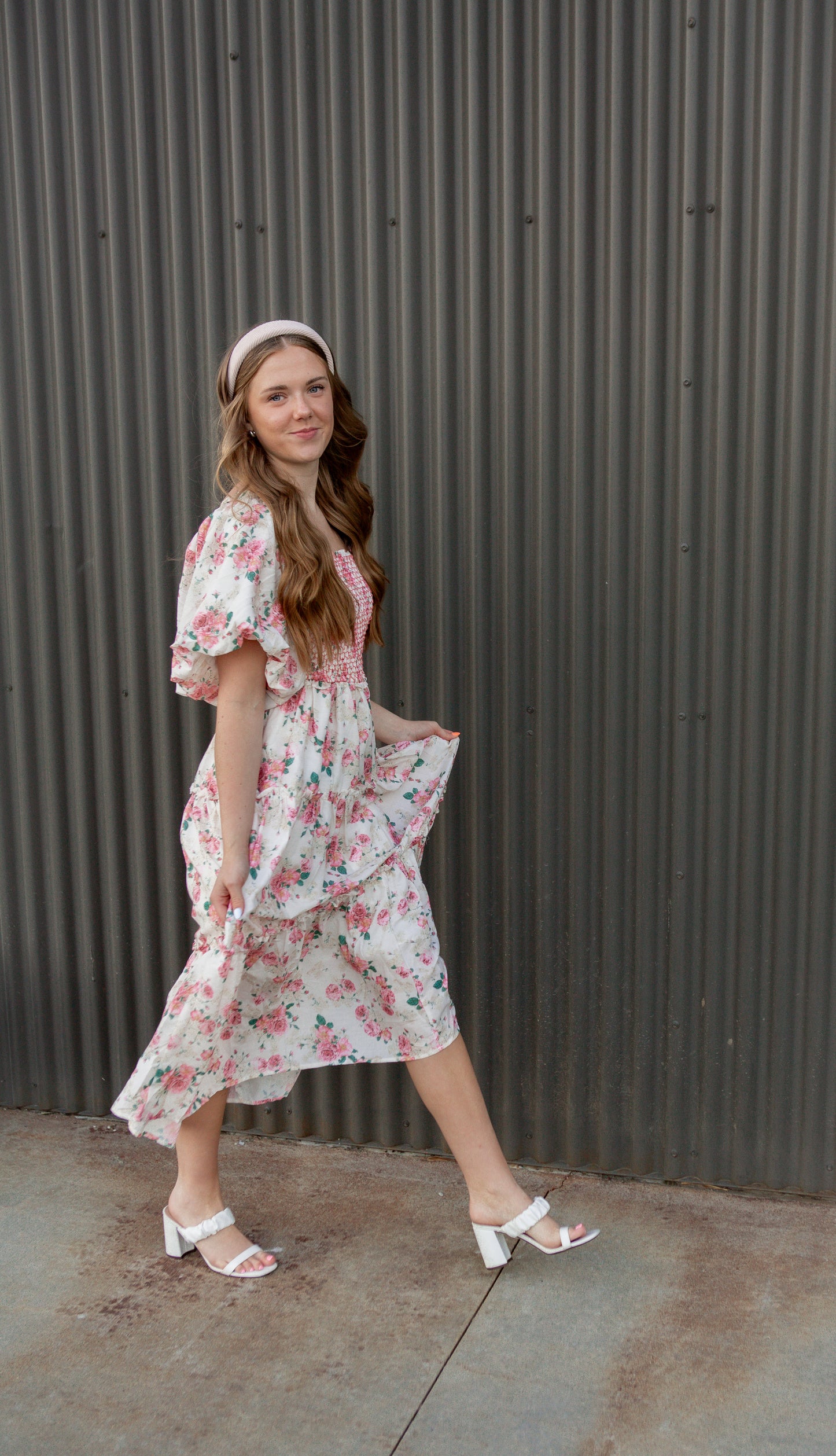Ivy Dress - Pink/Cream