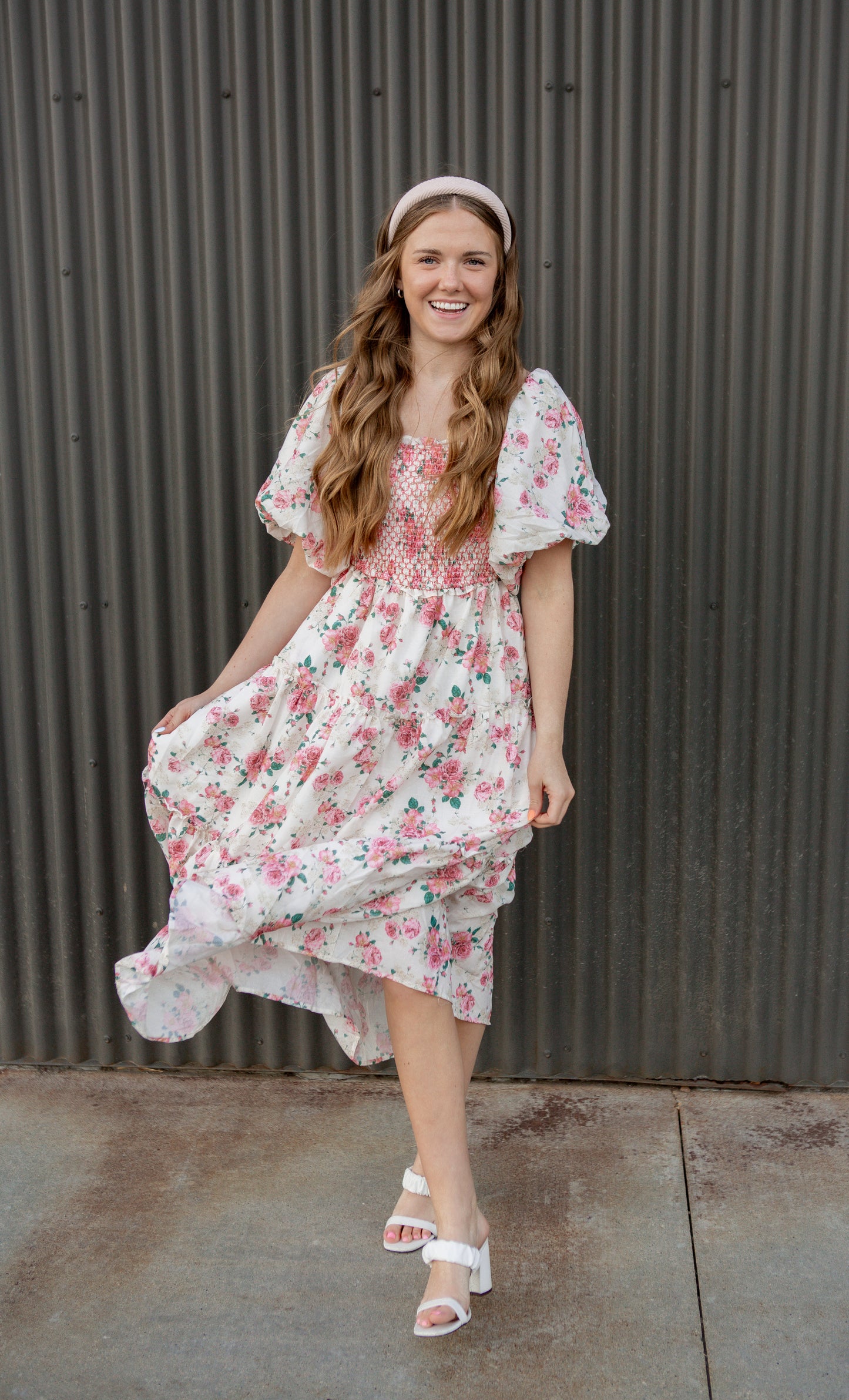 Ivy Dress - Pink/Cream