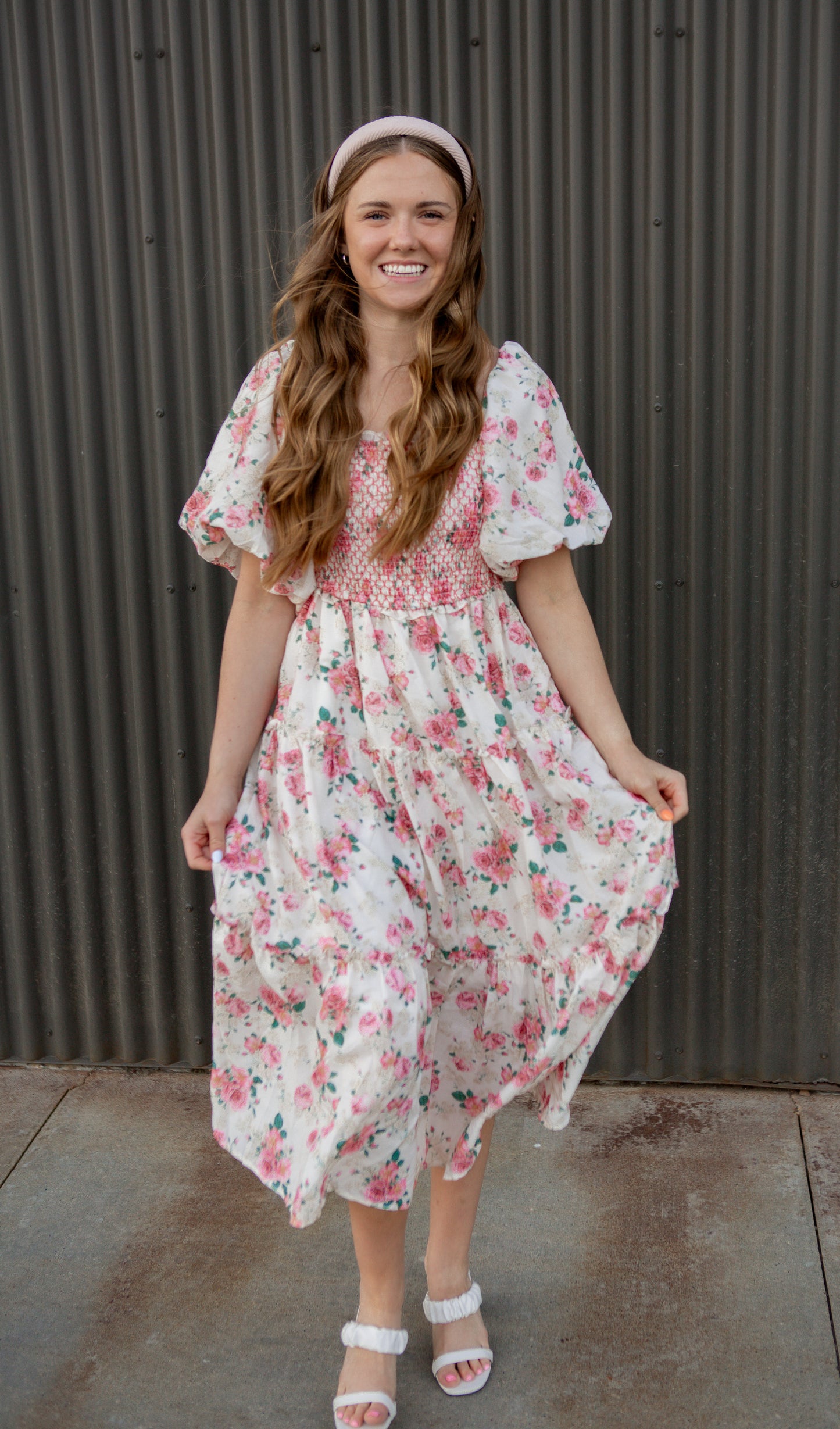 Ivy Dress - Pink/Cream
