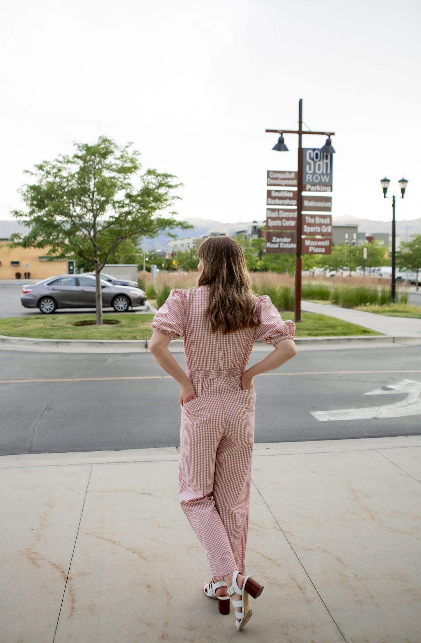 Hattie Gingham Jumpsuit - Pink