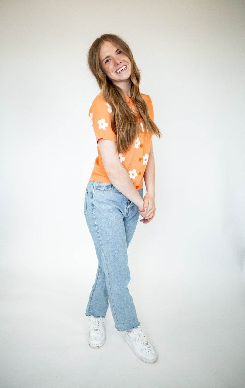 Savannah Flower Top - Orange