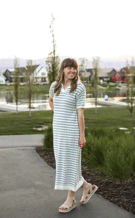 Hadley Striped Dress - Blue/White