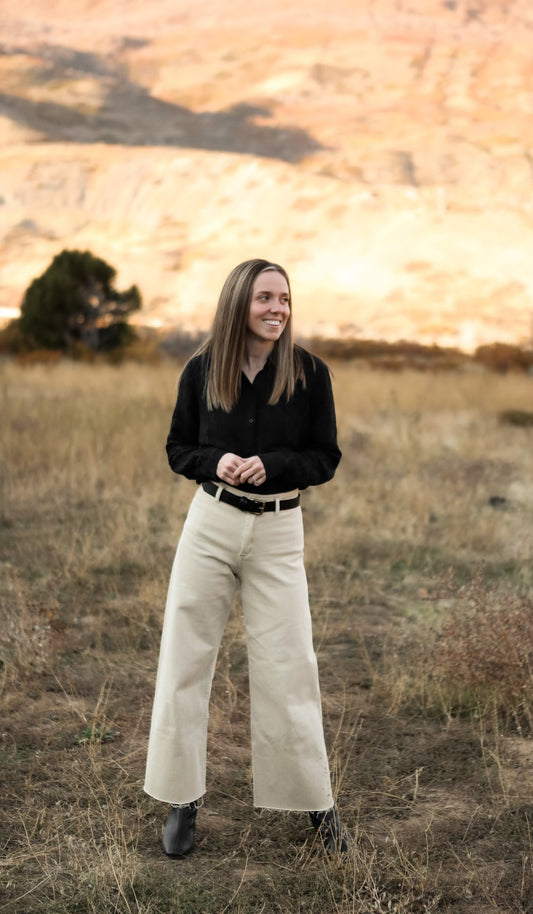Marlee Sheer Button Up - Black