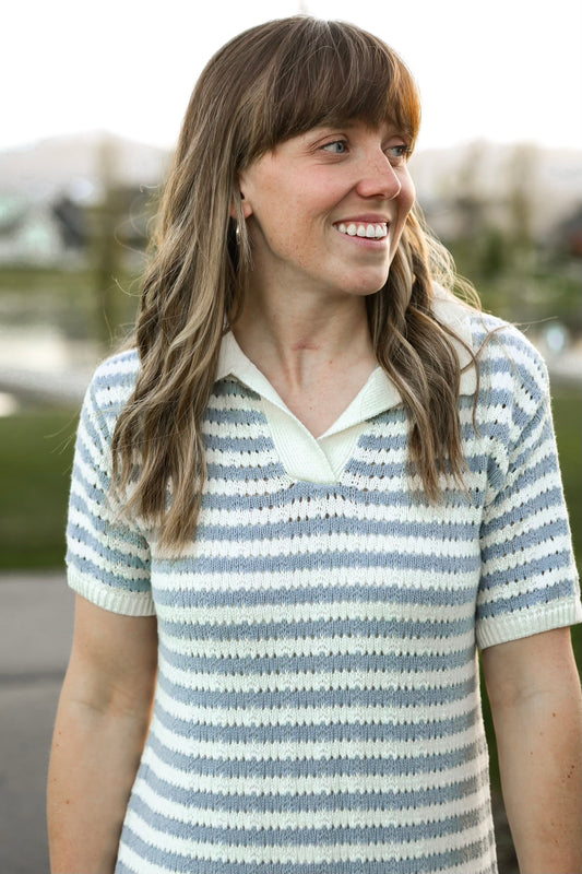 Hadley Striped Dress - Blue/White