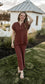 Mina Sweater Set - Red Clay