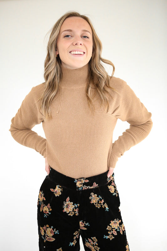 Lola Turtleneck Sweater - Camel