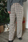 Rylee Plaid Pants - Grey