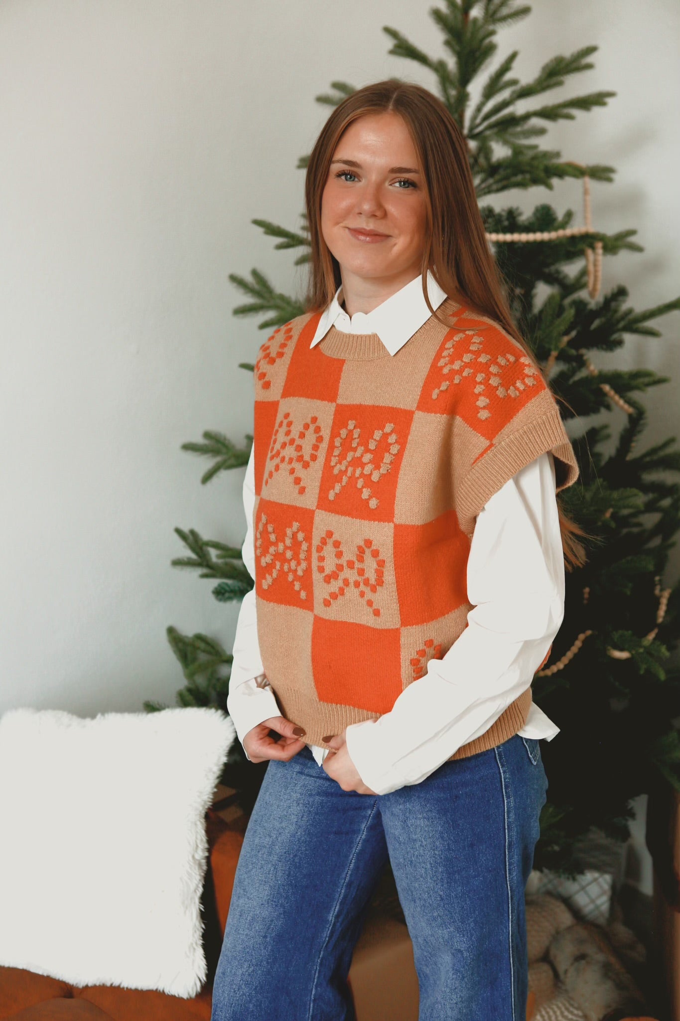 Sawyer Vest - Orange/Tan