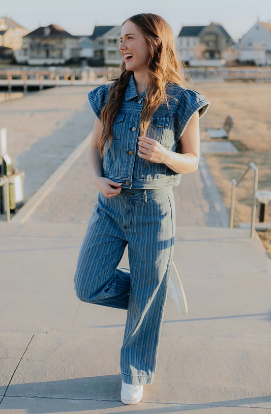 Virginia Denim Top - Medium Wash