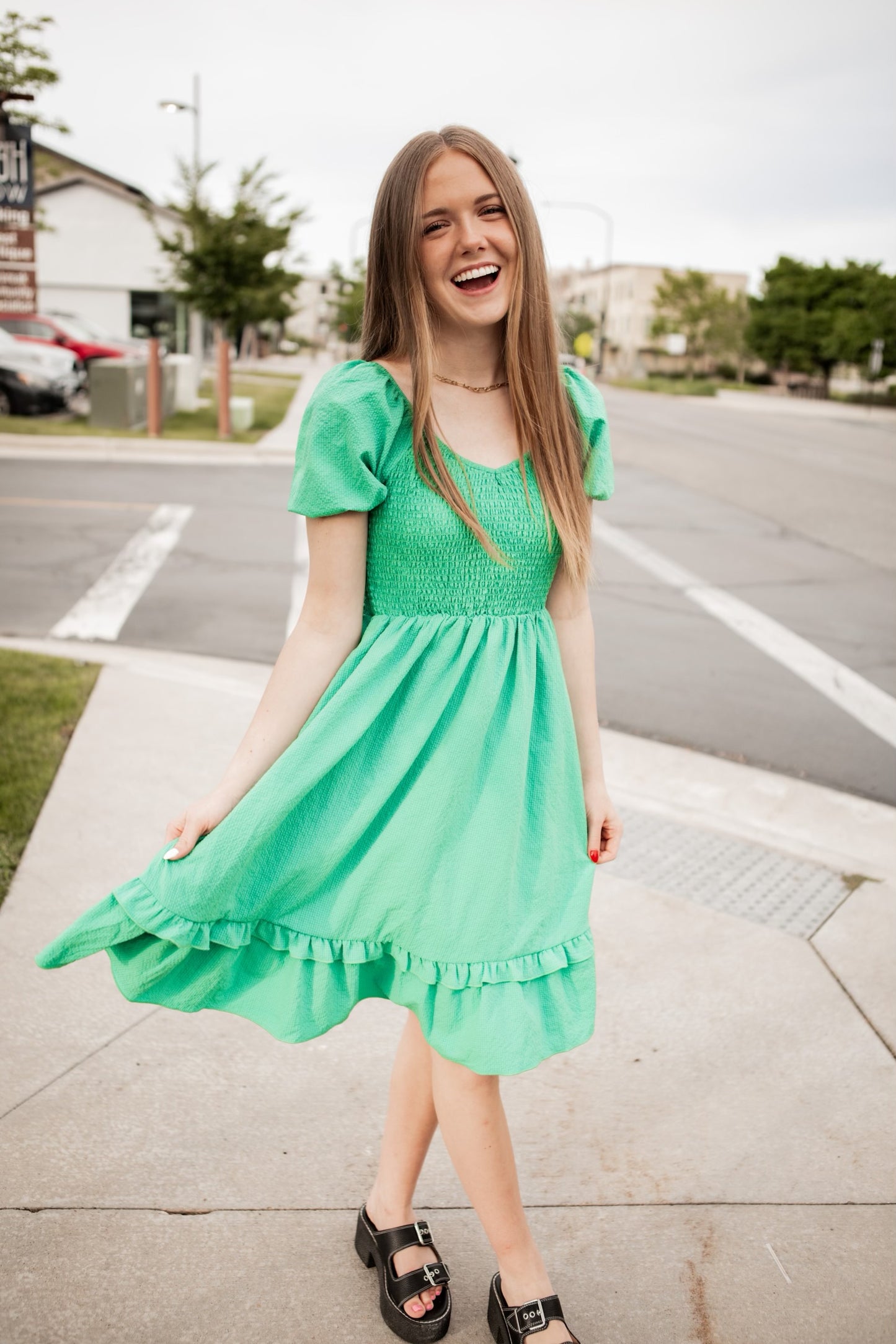 Lennon Midi Dress - Green