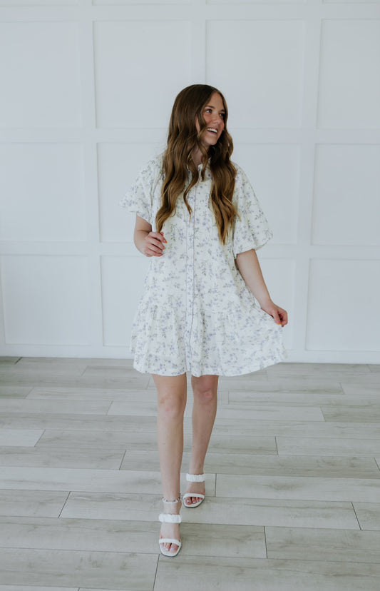 Selene Mini Dress - Lilac Floral