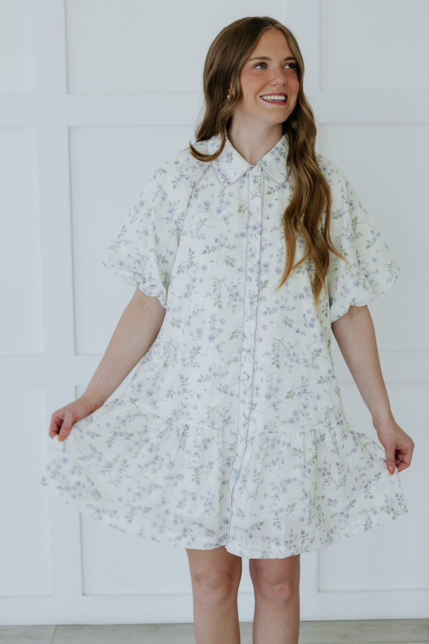 Selene Mini Dress - Lilac Floral