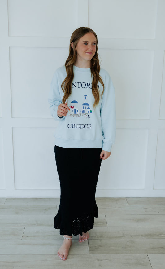 Santorini Sweatshirt -Light Blue