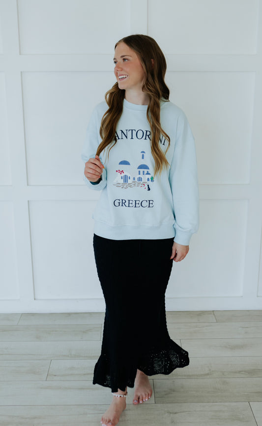 Santorini Sweatshirt -Light Blue