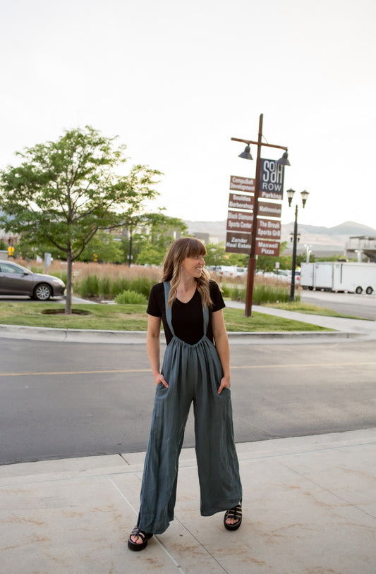 Gwen Overall Jumpsuit - Teal